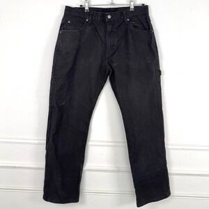 Genuine Denim Dickies Men's Black Carpenter Workwear Pants Straight Leg 33x32